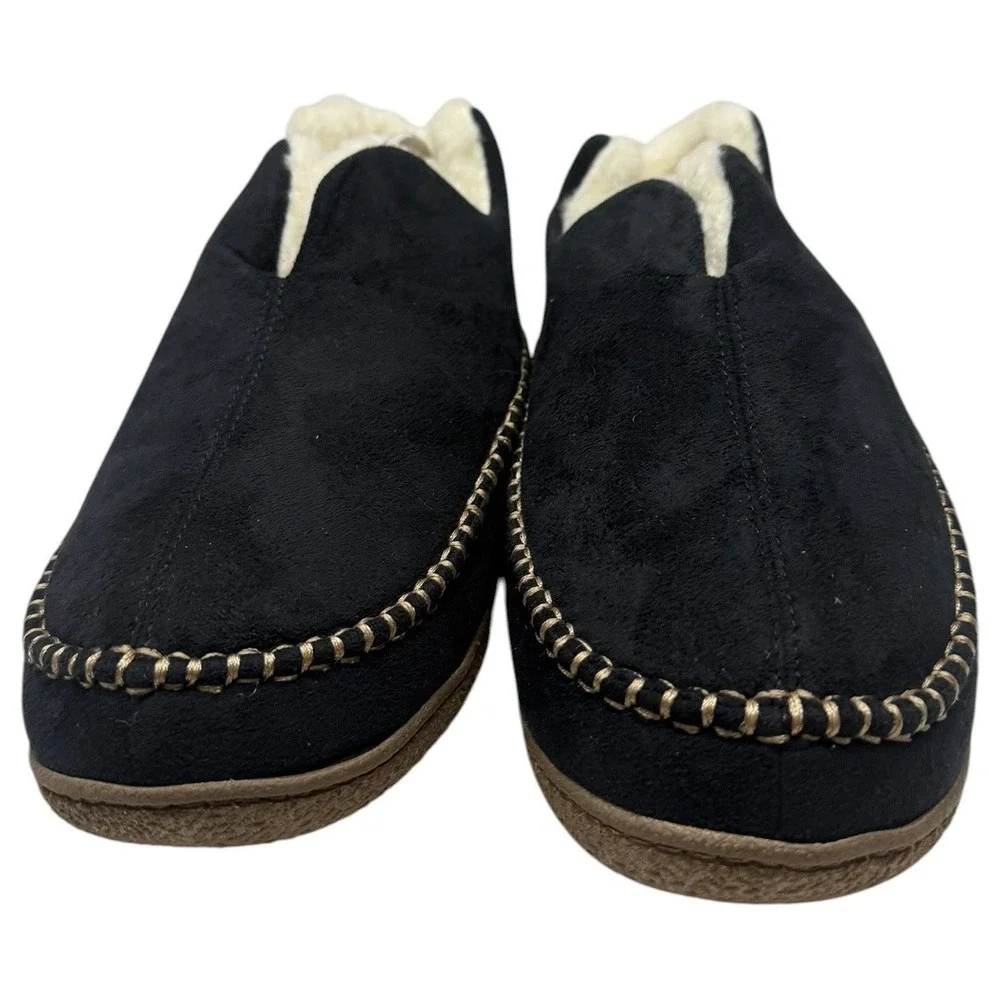 RockDove‎ Men's Memory Foam Fleece Lined Slippers Black US Size 11 New NWOB